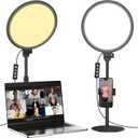 10.5in LED Desk Ring Light, Video Conference Lighting for Zoom Meeting/Video Calls, Live Stream, Home Office, Computer Lighting for Webcam, Online Classes, Professional Streaming