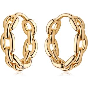 LOYATA Gold Huggie Hoop Earrings 14K Gold Plated Dainty Small Simple Hypoallergenic Jewelry Gift for Women