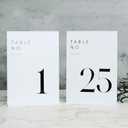 White Wedding Table Numbers 1-25 with Stands, 5"x7" White Acrylic Table Numbers, Perfect for Wedding Reception, Party, Anniversary, Event
