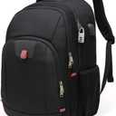 Laptop Backpack for Men, Large Anti-Theft Business Travel Backpack with USB Charging Port, Water Resistant College Computer Bag for Men/Women for 17 Inch Laptop and Notebook (Black)