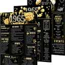 6 x ZZDWLDHA 59th Birthday Decorations for Women or Men, Classy Vintage Table Decor, Birthday Card Poster for Him or Her Turning 59 Years Old, Back in 1965Unframed