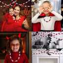 Whaline 150Pcs Halloween Wood Beads Set Red Black White Wooden Focal Beads Blood Splash Wood Beads Halloween Craft Spacer Beads for DIY Decoration Supplies Bead Garland Making