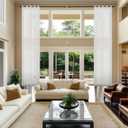 Phating Extra Long Sheer Curtains, Grommet Light Flitering High Ceiling Two Story Sheer Curtains for Living Room(White, 1 Panel, 52"X192")