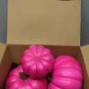 3 Pcs Breast Cancer Awareness Decorations Artificial Pumpkins Bulk Faux Foam Pumpkins with Pink Ribbon Pattern for Fall Halloween Table Decor (Hot Pink, 4.33 Inch, 6.3 Inch, 7.87 Inch)
