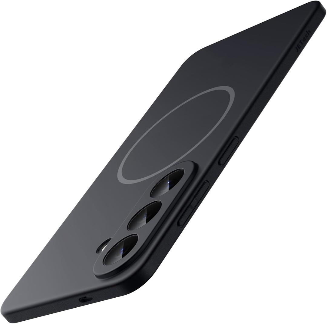 JETech Magnetic Slim Case for Samsung Galaxy S26 Plus, Compatible with MagSafe, Anti-Slip Grip & Full Camera Lens Protection, Ultra-Thin Lightweight Matte Finish Phone Cover (Black)