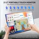 Prechen 21.5 Inch Portable Touchscreen Monitor, 1080P Computer Touch Screen w/VESA Stand Touch PC Display, 75Hz, Multi-Touch Monitor, DC HDMI & USBC for Phones PC Phone Business,Black