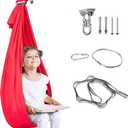 Therapy Swing for Kids with Special Needs (Hardware Included) Snuggle Swing Cuddle Hammock Indoor Adjustable Aerial Yoga for Children with Autism, ADHD, Aspergers, Sensory Integration (Red)