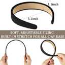 Wisecy Headbands for Women Non Slip Trendy Headbands for Women's Hair 1 inch Wide Cute Head Bands for Girls, Elastic Hair Bands for Women's Fashion Accessories (5Pcs) (Black, blue, rose red, pink, white)