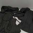 MakeMeChic Women's Maternity 2 Piece Outfits Lounge Set Ribbed Knit Long Sleeve Hoodie and Pants Pregnancy Set (Black, Small)