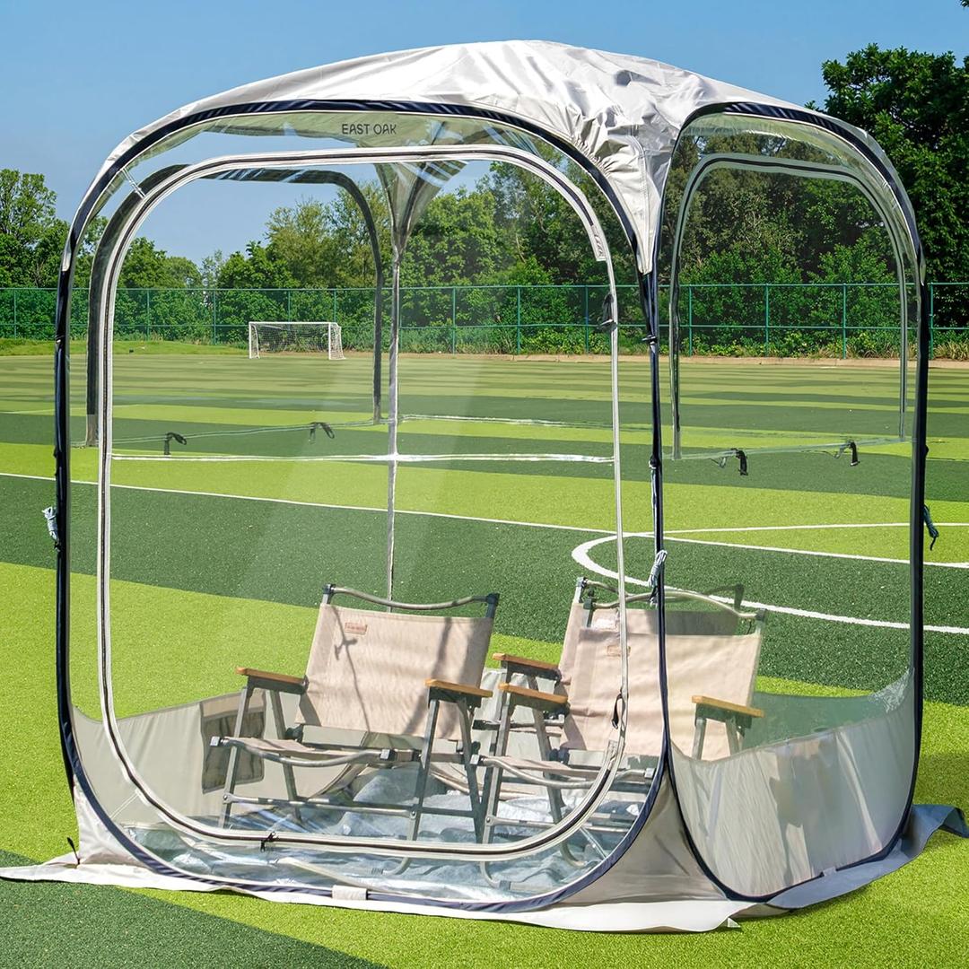 East Oak Weather Sports Tent for Fishing, Sports Event | Pop Up Bubble Tent Instant Sun & Rain Shelter | No Condensation, Spacious Interior, Ultra Visibility | All Weather Protection