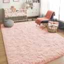 MOONLIGHT20015 Shaggy Area Rugs for Girls Bedroom 3x5 Feet Pink, Fluffy Soft Throw Rug for Living room Indoor Floor Carpet, Fuzzy Shag Rug for Nursery Girls Boys Kids Rooms, Dorm, Home Decor Aesthetic