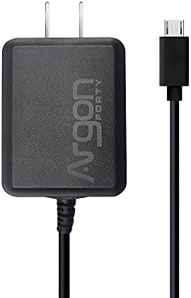 Argon Micro USB Cable Power Supply 5.25 Volts 3 Amps for Raspberry Pi 3 and Zero Boards | UL Listed | 3.3 Feet Long Cable with Micro USB Connector | Micro USB Cable and Wall Charger