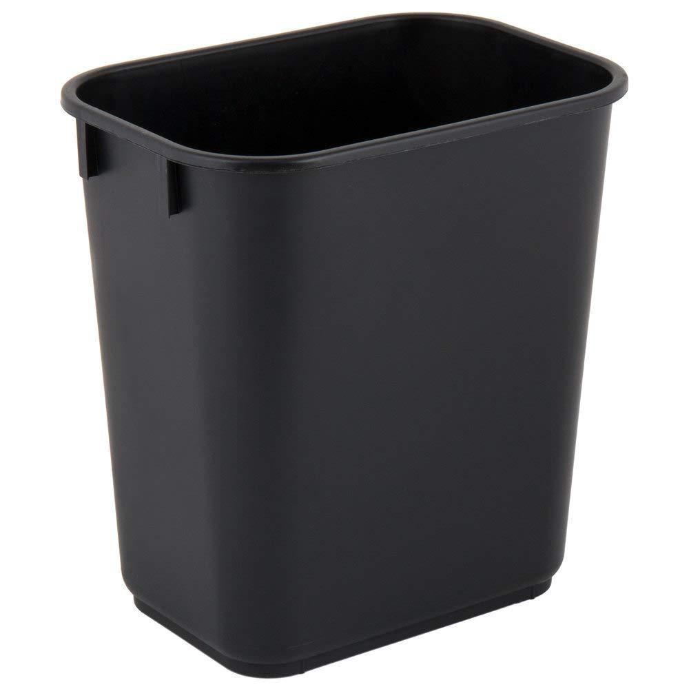 United Solutions 10 Gallon / 28 Quart Space Saving Trash Wastebasket, Fits Under Desk and Small, Narrow Spaces in Commercial, Kitchen, Home Office, and Dorm, Easy to Clean, Black