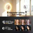 NEEWER 12" Selfie Ring Light with App Control/Remote/Tripod Stand, 3200mAh LED Bi Color CRI95 2900K-7000K Ringlight Circle Lighting Compatible with iPhone Vlog Makeup Studio Video Recording, RB12B