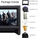 24 Feet Inflatable Projector Movie Screen Outdoor Indoor, Portable Blow Up Cinema Projection Screen, with Air Blower, Tie-Downs and Storage Bag, for Backyard Pool Party Movie Nights