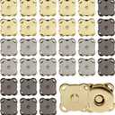 30 Piece Plum Magnetic Snap Buttons for Clothes Purse Handbag Scrapbook Homemade Sewing Craft (Black+Gold+Silver)