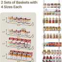 Delamu Adjustable Cabinet Door Organizer, 8-Tier Hanging Spice Rack Organizer, Metal Over the Door Pantry Organizer, Pantry Organizers and Storage Shelves for Kitchen Bathroom Laundry Room, White