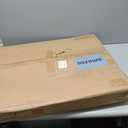 Frylr Small Folding Computer Desk  43.3 Inch Portable Table for Craft and Study, Lightweight Desk for Small Spaces, Foldable Laptop Table Built-in AC/USB Outlets for Convenience, Marble Greige