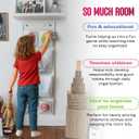 Room Hanging Storage Organizer, Fun & Colorful Storage & Organization for Clothes, Toys, & More. Wall & Door Attachable, Water-Resistant, Ideal for Kids' Room, Locker Kindergarten or Playroom (Gray) (Grey)