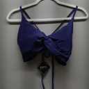 ZAFUL Bikini Tops for Women Push Up Swimsuit Top Lace Up Padded Bathing Suit Tops Twist Bikini Tops Only Navy M