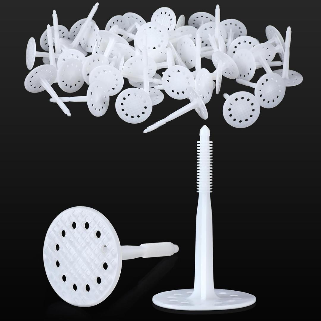 250 Pcs 10cm Heavy Duty Plastic Insulation Masonry Fasteners, Durable Anchors Fasteners for Fixing and Fastening Rigid Foam Insulation Board Panels