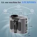 Portable Waist Clip on Fan, 10000mAh Belt Personal Fan Rechargeable With Flashlight Power Bank for Night Fishing, Camping - 5 Speed Wind Adjustment for Outdoor Workers, Sports Lovers -Gray Black