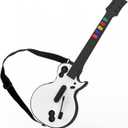 DOYO Guitar Hero Controller for PC and PS3 - Wireless for Guitar Hero 3/4/5 and Rock Band 1/2 Games - With Straps & Wireless Dongle, White/5 Keys