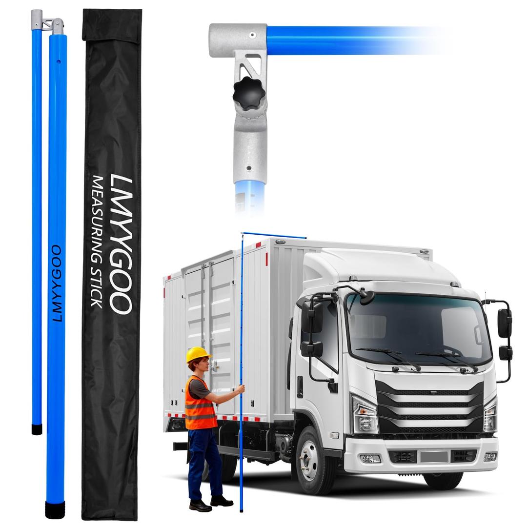 20FT Load Height Measuring Stick with Carrying Bag, Retractable Height Stick for Trucks, Truck Height Measuring Stick with Adjustable Pole, Accurately for Trucks, Car Haulers(Dark Blue)