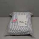 MooMee Striped Duvet Cover Set 100% Washed Cotton Linen Like Textured Breathable Durable Soft Comfy (Cornflower Blue White Classic Stripes, Twin 68"x90")