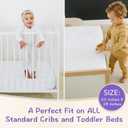 2 x Crib Mattress Protector Pad - Waterproof & Noiseless, Ultra-Soft Breathable Mattress Cover for Baby Cribs and Toddler Beds, Highly Absorbent Fitted and Dryer Safe (Standard Crib 52x28 (Pack of 1))