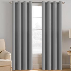 H.VERSAILTEX Grey Blackout Curtains for Bedroom Thermal Insulated Room Darkening Blackout Curtain Panel for Door, Window Panel Drapes - 1 Panel - 52 inch Wide by 84 inch Long, Dove Gray, Grommet Top