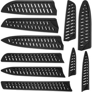 10-Pack Black Knife Sheaths for Kitchen Knives - Universal Protective Blade Covers for 10" Bread Knife, 8" Carving, 7" Chef, 5" Utility, 3.5" Paring Knives, Ventilated Safe Storage, PP Material