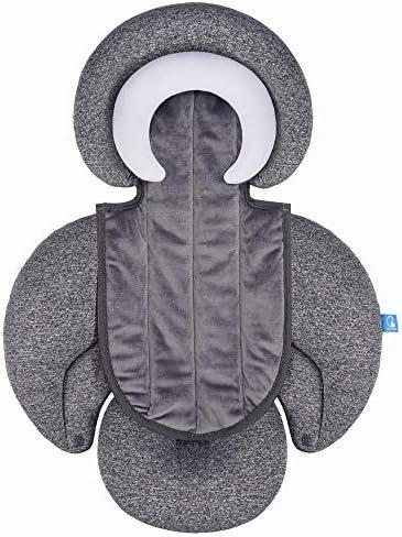COOLBEBE New 2-in-1 Babybody Cushion for Baby Newborn Infants - Extra Soft Stroller Cushion Pads Car Seat Insert, Perfect for Carseats, Strollers, Swings, Grey