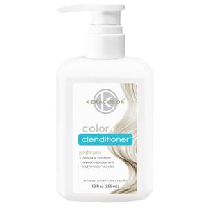 Keracolor Color + Clenditioner 3-in-1 Color-Depositing Conditioner, Gently Cleanses & Conditions, Semi-Permanent Hair Color, 23 Shades, 12 Fl Oz (Platinum)