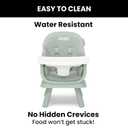 Jeep Milestone 6-in-1 High Chair by Delta Children - High Chair Converts to Stool, Booster Seat, Toddler Chair, Activity Table and Desk and Chair, Sage Green