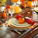 Fall Football Placemats Set of 4 Scalloped Fall Cotton Linen Placemats 13.5 Inch Autumn Football Maple Leaf Placemats Thanksgiving Table Mats for Harvest Party Home Kitchen Dining Table Decorations