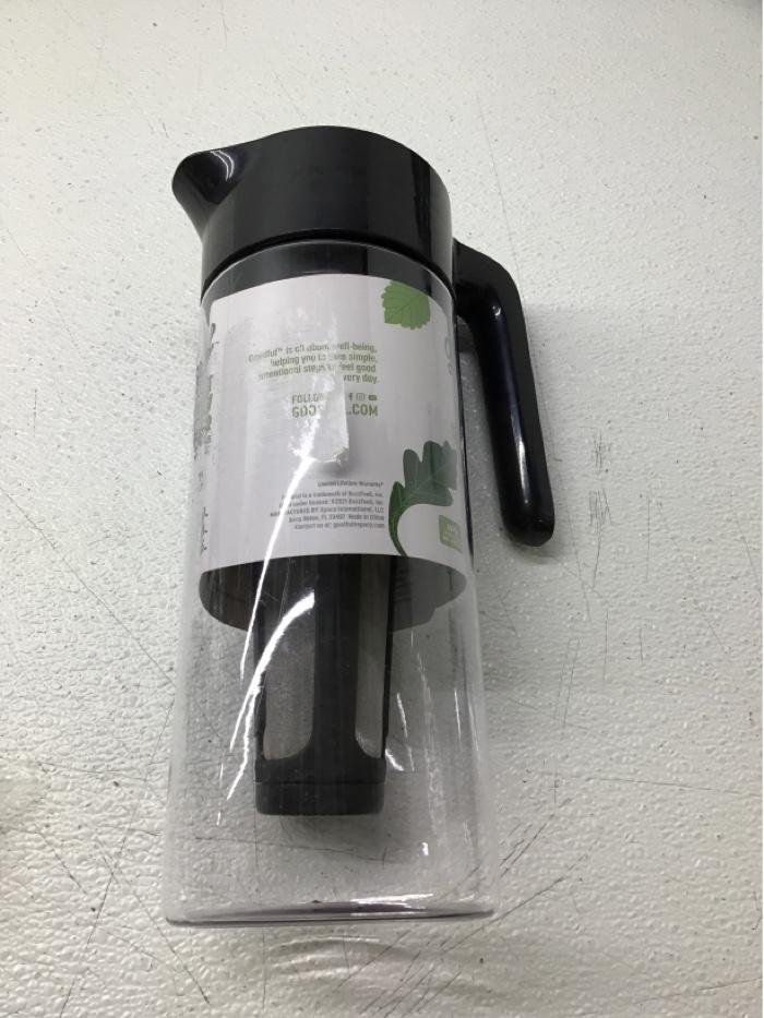 Goodful Cold Brew Iced Coffee Maker, Durable, Shatterproof Tritan Pitcher, LeakProof Lid, Large Capacity with Deluxe Stainless Steel Filter, 2.25Quart, Black