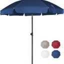 AMMSUN Patio Umbrella, 6.5 ft Outdoor Table Umbrella with Tilt Steel Pole, UPF50+ Protection, Great for Outdoor Garden Backyard, Navy Blue