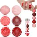 Silicone Magnetic Balls, Fidget Toys, 6-Pack Stress Relief Toys for Adults, Teens, Sensory Toy for Fingers Hands, Quiet Office Desk Toys with Textures, Magnet Fidget Fun Gift (Red)