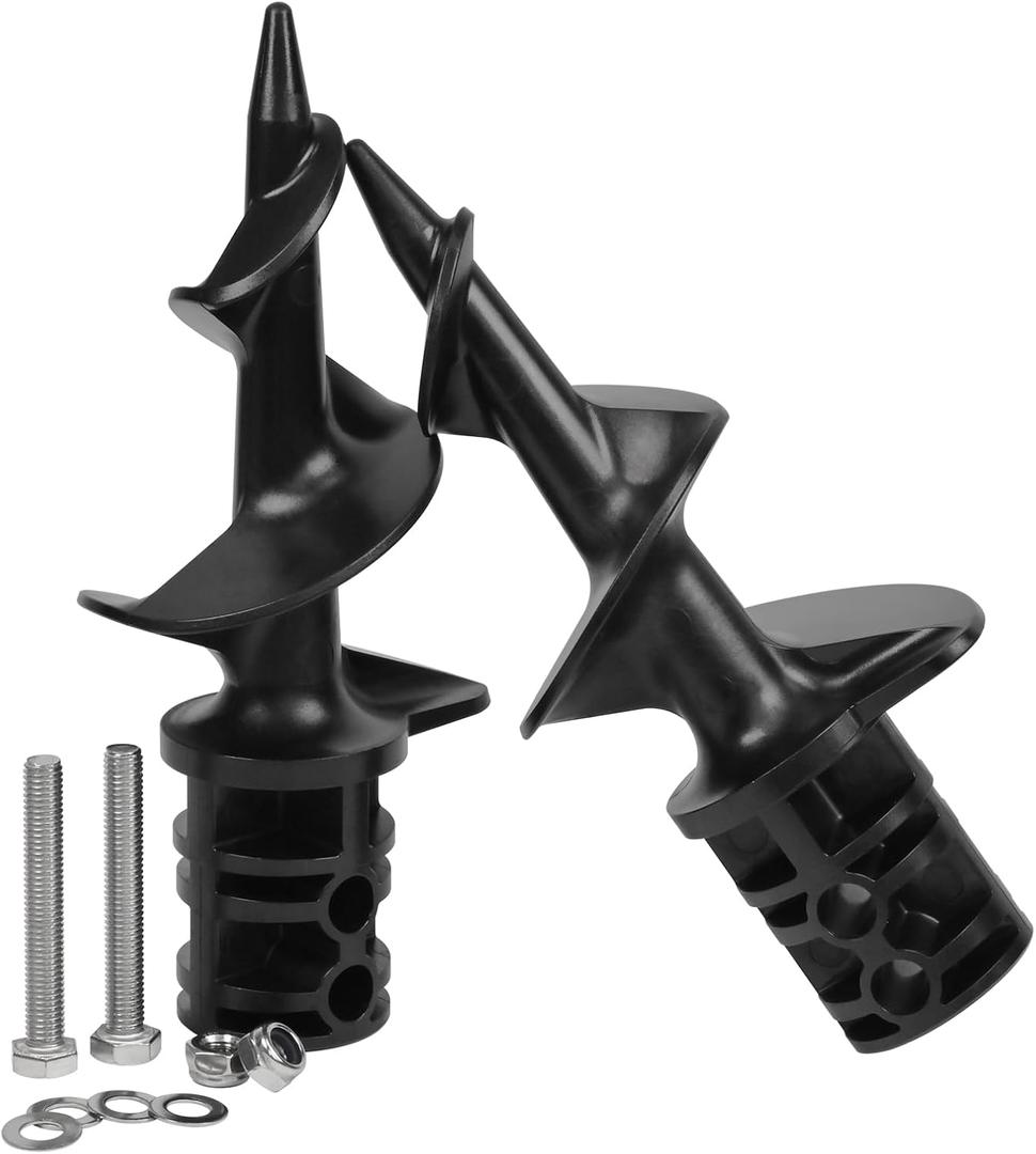 Post Hole Auger for Drill Dock Sand Auger Two Sets (Each with a Set of Screws) for PVC Tubing Sandbar Anchor