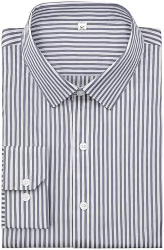 GIANZEN Grade 4 Wrinkle-Resistant Long Sleeve Striped Button-Down Shirt for Men Mens Dress Shirts Medium, 