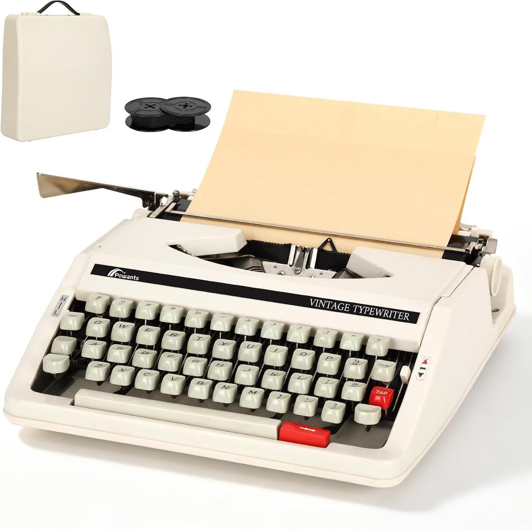 Vintage Manual Typewriter with Ribbon | Mechanical Writing Machine with TAB & Rapid Space Keys | Retro Type Writer for Writers, Decor & Collectors