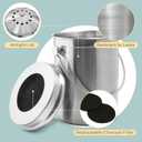 EPICA Countertop Compost Bin Kitchen | 1.3 Gallon | Odorless Composting Bin with Carbon Filters | Indoor Compost Bin with Lid | Stainless Steel Kitchen Composter for Food Scraps & Waste Recycling (silver)