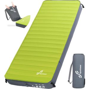 Sportneer Sleeping Pad for Camping: 4" Ultra-Thick Air & Foam Camping Mattress with 10 R Value, 4-Season Large Size 78" x 30" Self-Inflating Sleeping Pad for Camp/Travel/Car/Tent, Easy to Inflate, Green  Sportneer Sleeping Pad for Camping: 4" Ultra-Thick Air & Foam Camping Mattress with 10 R Value, 4-Season Large Size 78" x 30" Self-Inflating Sleeping Pad for Camp/Travel/Car/Tent, Easy to Inflate, Green