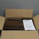 HOOBRO Small Narrow Side Table with Charging Station, Skinny End Table for Small Spaces, Slim Nightstand with USB Ports Outlet, Sofa Beside Table with Storage Shelf, Rustic Brown and Black BF102UBZ01