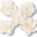 5 Pcs 3D Paper Flower Decoration for Party, Wedding Decoration, Background Wall, Nursery Room Decoration, Bridal Shower, Baby Shower (Pure White;set/5)