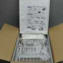 7 code Large Dish Drying Rack, 2-Tier Dish Racks for Kitchen Counter, Detachable Large Capacity Dish Drainer Organizer with Utensil Holder, Dish Drying Rack with Drain Board, White