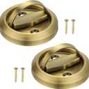 PATIKIL Recessed Door Handles, 2 Pcs Round Flush Pulls Stainless Steel Furniture Locks Hidden Embedded Fireproof Door Furniture Pull Brass