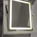 PRIMETEK Vanity Mirror with Lights, 19"x22" Large Makeup Mirror with Lights, LED Lighted Makeup Mirror, Touch Screen with 3-Color Lighting, Dimmable for Vanity Desk Tabletop, Bedroom, Black