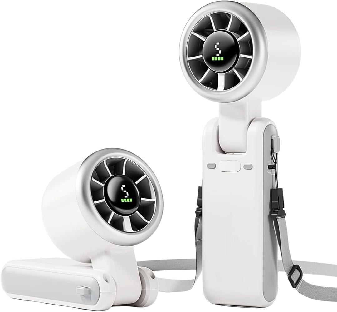 CPHUSA Portable Handheld Turbo Fan, 3 IN 1 Hand Fan with Air Turbo Tech Cooling, Up to 12 Working Hours, Quiet Personal for Outdoor, Travel, Camping & Working (white)